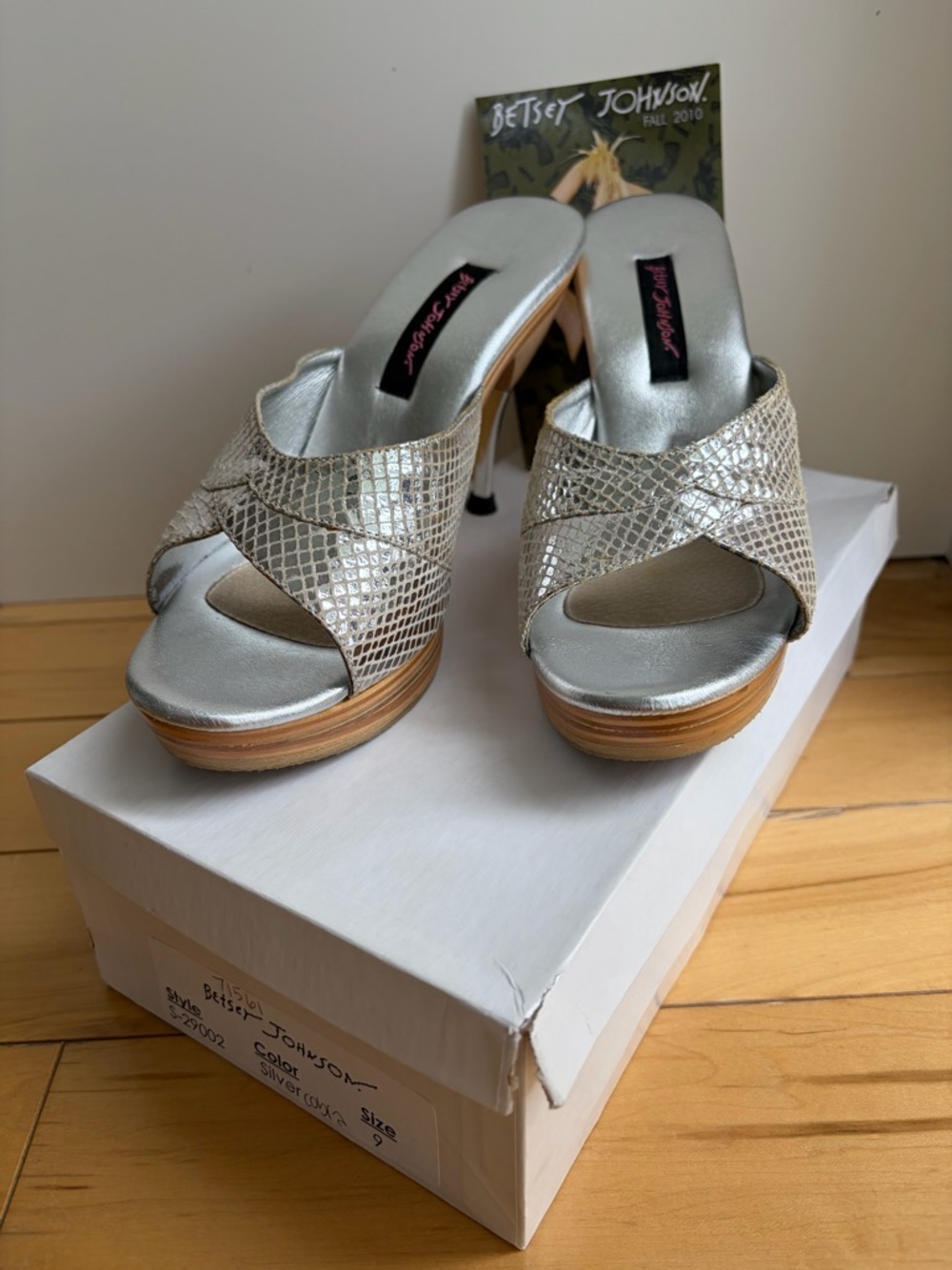 Betsey Johnson Silver Platform Sandals - Picture 2 of 10